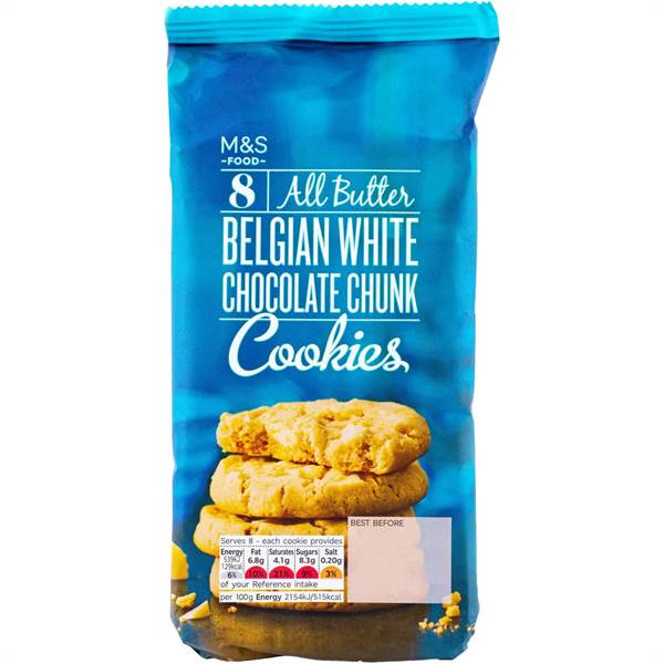 M&S Belgian White Chocolate Chunk Cookies
